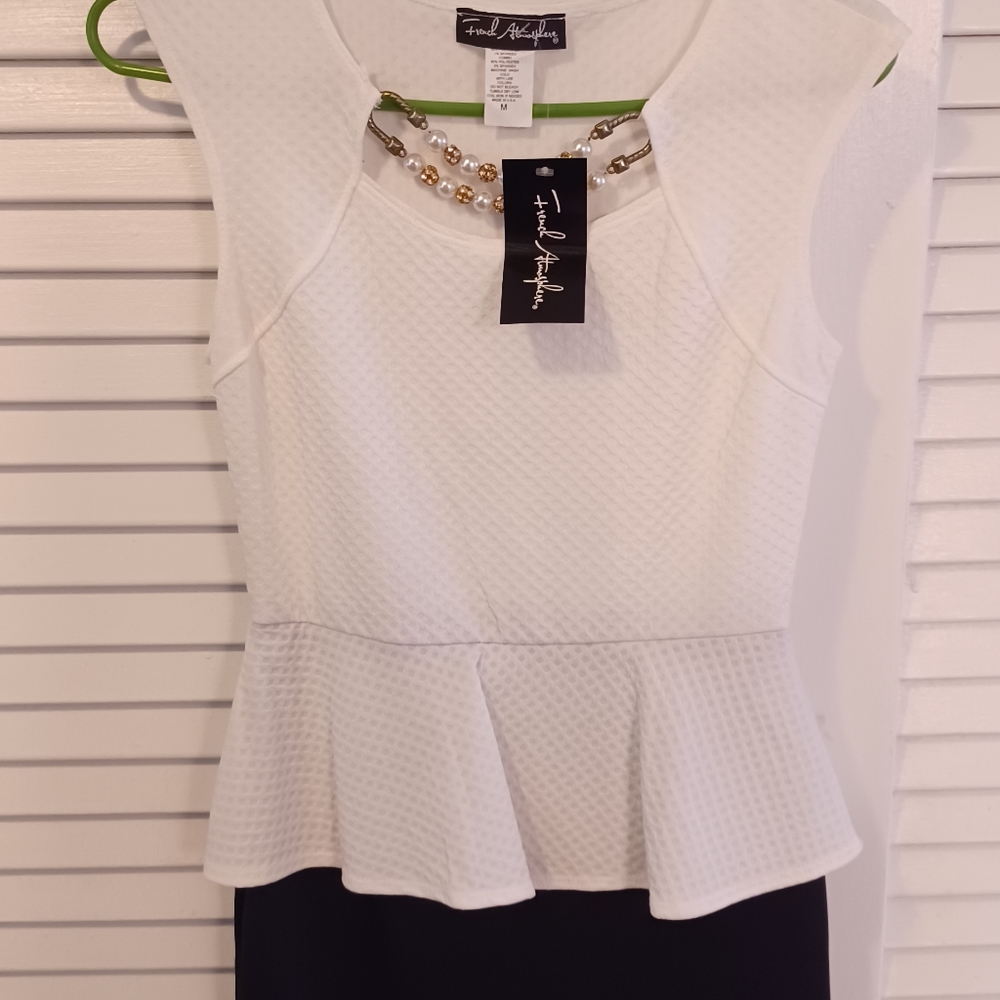 Black and White Peplum Dress